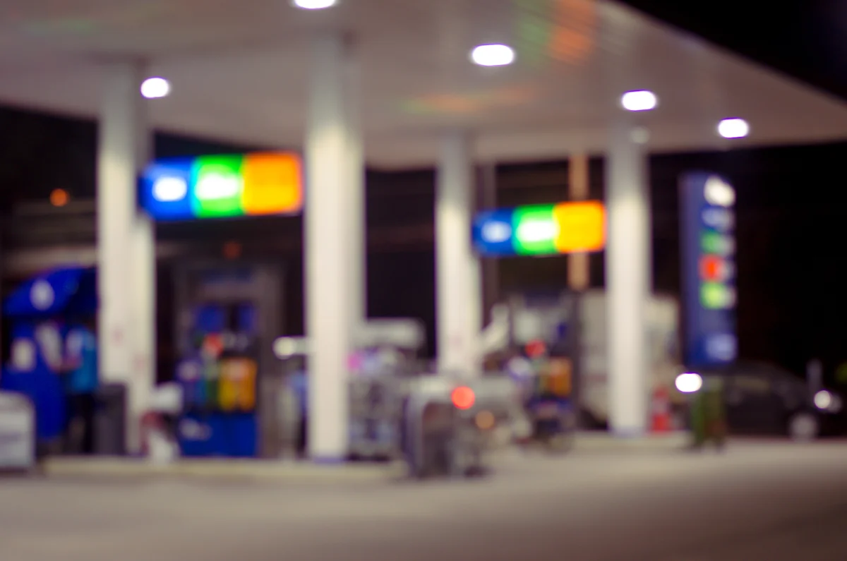 Blurring The Gas Station At Night