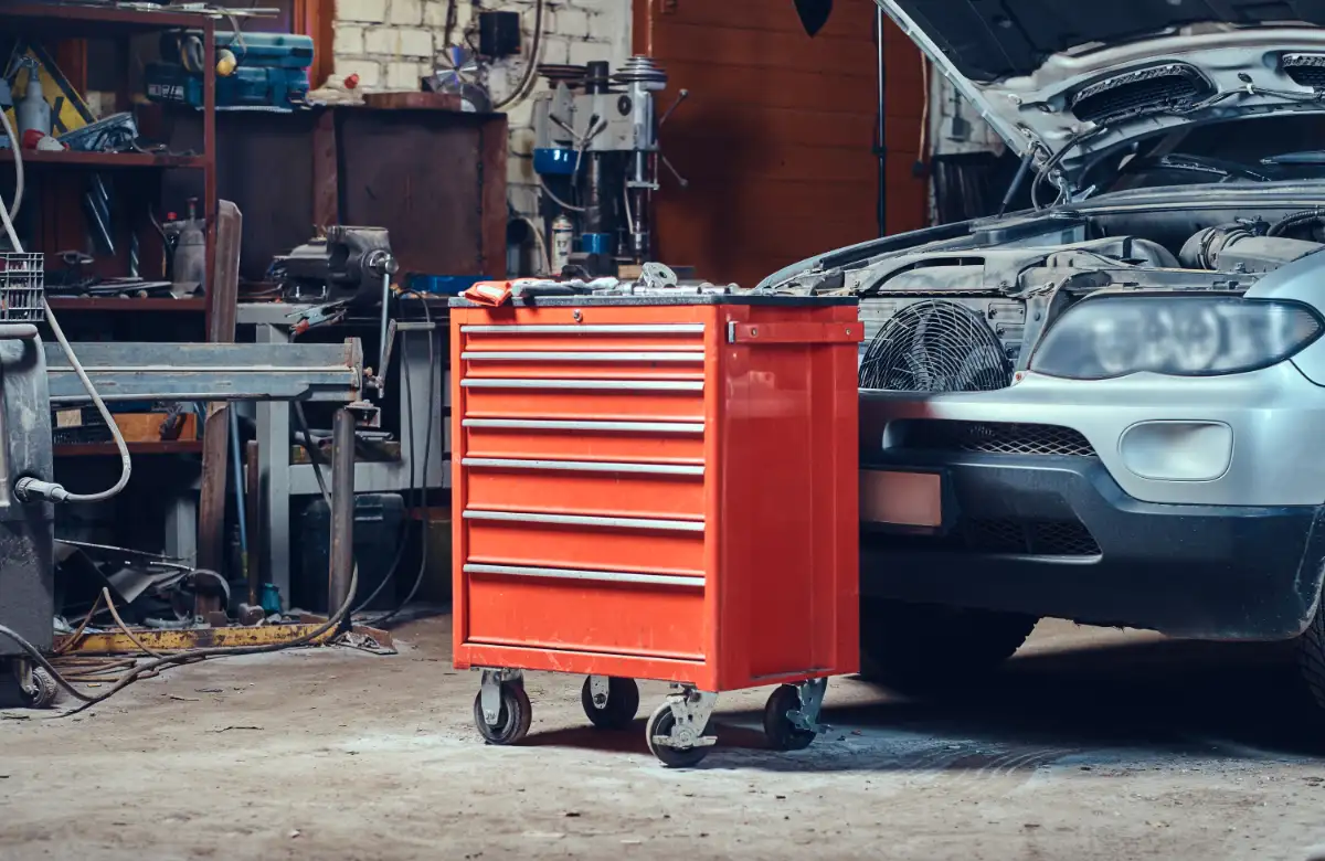 Red Tool Box In A Garage